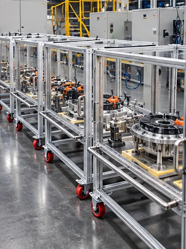 Mobile enclosed production equipment carriers